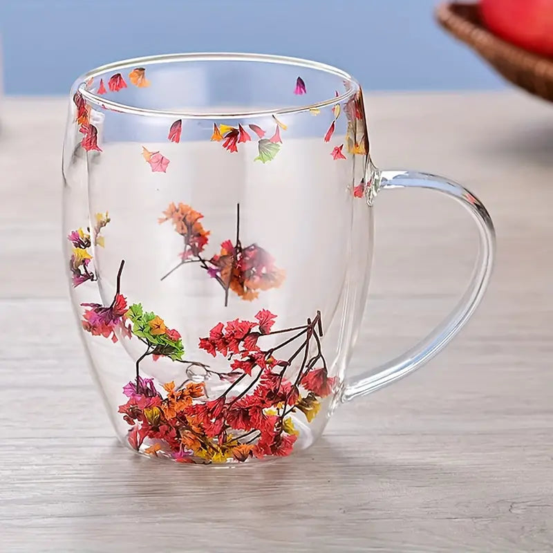 FLOWER GLASS MUG - LARGE
