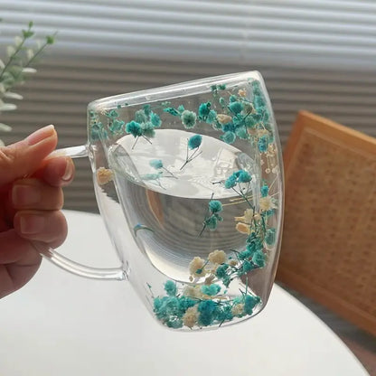 FLOWER GLASS MUG  - LARGE