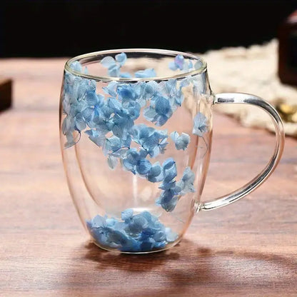 FLOWER GLASS MUG  - LARGE