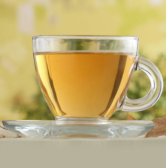 GLASS TEACUP & SAUCER