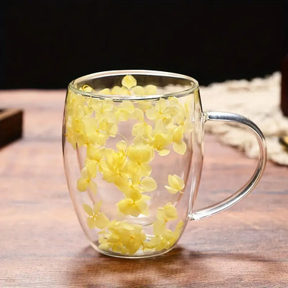 FLOWER GLASS MUG  - LARGE