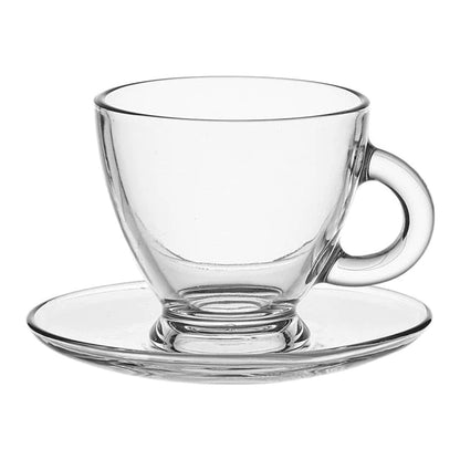 GLASS TEACUP & SAUCER